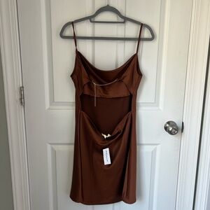LA Hearts Sleek Brown Slip Dress